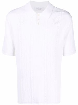 Marine Serre Crescent Moon-pattern polo shirt - White