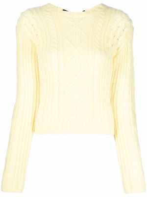 RED Valentino long-sleeve cable-knit jumper - Yellow