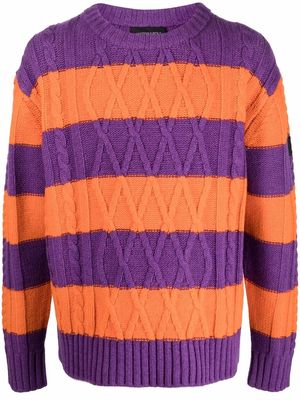 Viktor & Rolf cable-knit striped-jumper - Purple