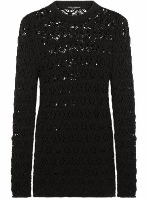Dolce & Gabbana longline open knit wool jumper - Black