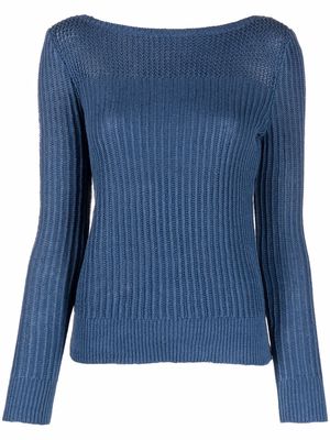 Lauren Ralph Lauren chunky-knit wide-neck jumper - Blue