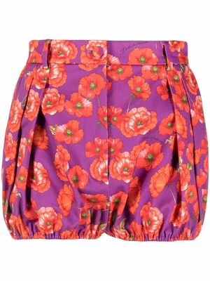 Dolce & Gabbana floral print high-waisted shorts - Red