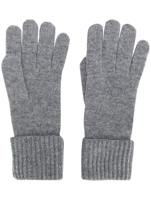 N.Peal cashmere ribbed gloves - Grey