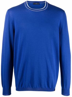 Fay cotton fine-knit jumper - Blue