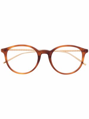 Boucheron Eyewear round-frame tortoiseshell glasses - Brown