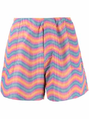 Mackintosh wave-print track shorts - Pink