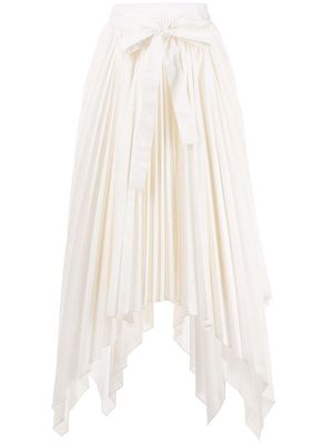 Rosetta Getty asymmetric pleated skirt - White