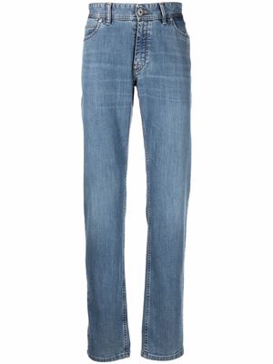 Brioni faded straight-leg jeans - Blue