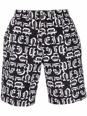 Philipp Plein Cool-kid logo-print shorts - Black
