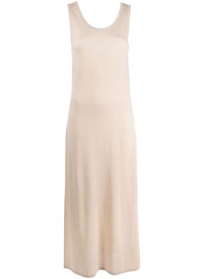 12 STOREEZ round-neck midi dress - Neutrals