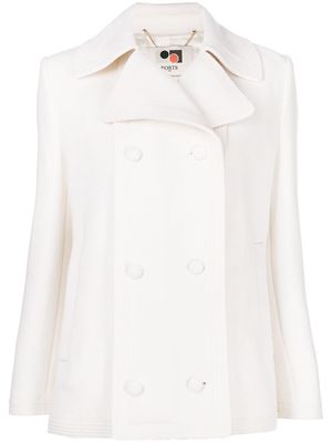 Ports 1961 double-breasted wool-cashmere coat - White