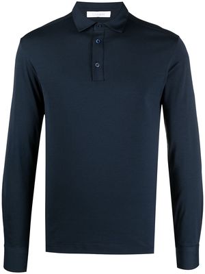 Cruciani long-sleeve polo shirt - Blue