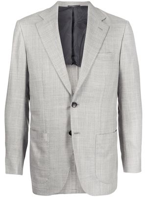 Kiton buttoned-up single-breasted blazer - Grey