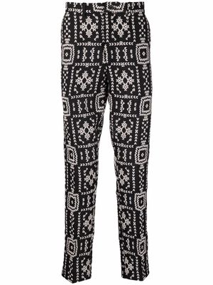 Tokyo James patterned slim-cut trousers - Black