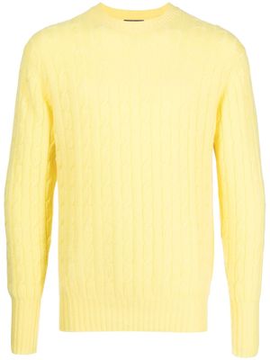 N.Peal cable-knit crew neck jumper - Yellow