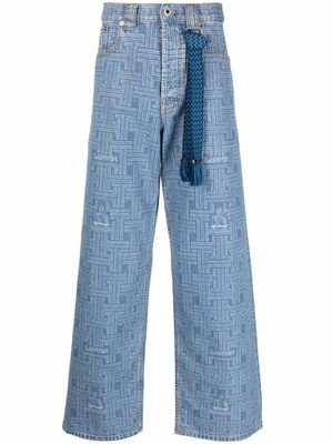 LANVIN maze print jeans - Blue