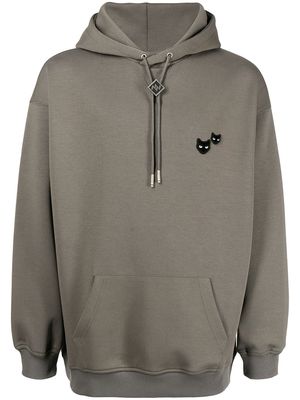 ZZERO BY SONGZIO patch-detail pullover hoodie - Grey