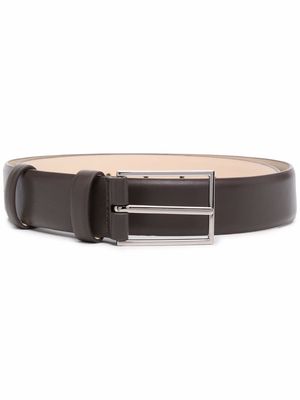 12 STOREEZ rectangle-buckle leather belt - Brown