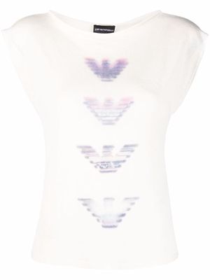 Emporio Armani logo-print sleeveless shirt - Neutrals