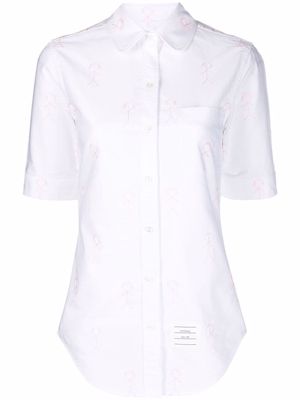 Thom Browne embroidered stick man shirt - White