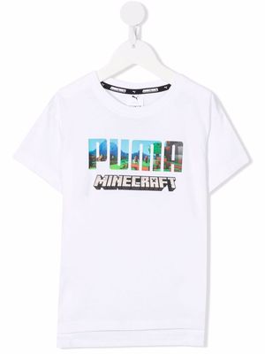 Puma Kids logo crew-neck T-shirt - White