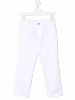 Emporio Armani Kids straight-leg chino trosuers - White
