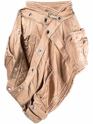 Diesel asymmetric drape mini skirt - Neutrals