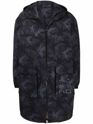 ETRO camouflage hooded parka coat - Black