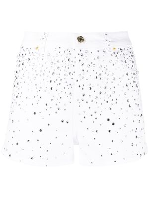 Alexandre Vauthier rhinestone-embellished denim shorts - White