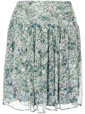 Zadig&Voltaire mini floral-print pleated skirt - Green
