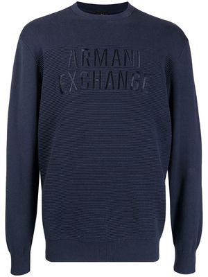 Armani Exchange embroidered-logo jumper - Blue