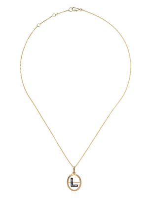 Annoushka 14kt and 18kt yellow gold L diamond initial pendant necklace - 18ct Yellow Gold
