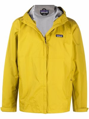 Patagonia logo-patch zip-up hooded jacket - Yellow