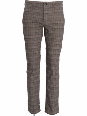 BOSS plaid-check slim fit chino trousers - Brown
