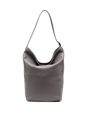 12 STOREEZ large leather shoulder bag - Grey