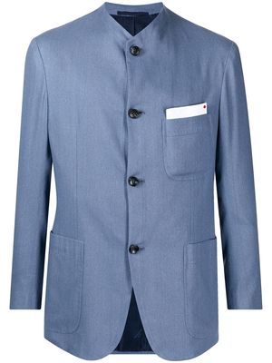Kiton band-collar jacket - Blue