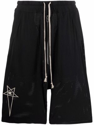Rick Owens X Champion embroidered-logo knee-length shorts - Black