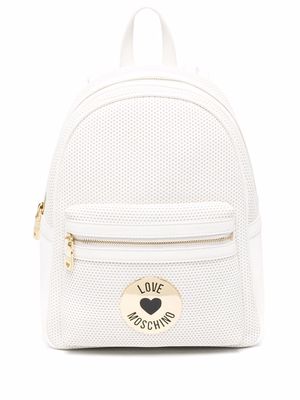 Love Moschino logo-plaque backpack - White