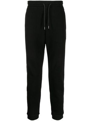 Emporio Armani embroidered logo cotton track trousers - Black