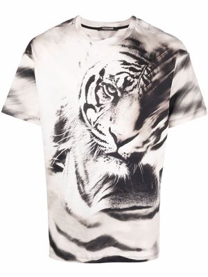 Roberto Cavalli tiger-print T-shirt - Neutrals
