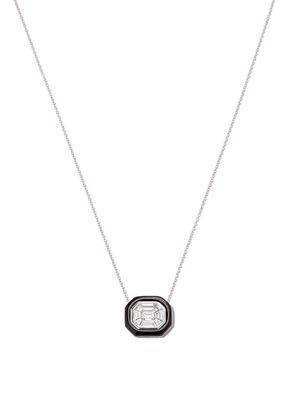 Nikos Koulis 18kt white gold diamond and enamel necklace - Silver