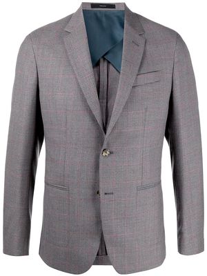 PAUL SMITH check print suit jacket - Grey