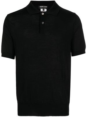 Comme Des Garçons Homme Deux short-sleeve wool polo shirt - Black