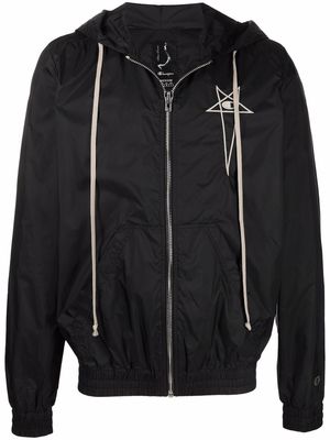 Rick Owens X Champion logo-print zip hooded jacket - Black