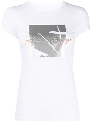 Armani Exchange raised-logo cotton T-shirt - White
