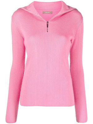 12 STOREEZ zip-collar merino-wool jumper - Pink
