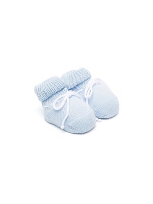 Siola bow-detail knitted slippers - Blue