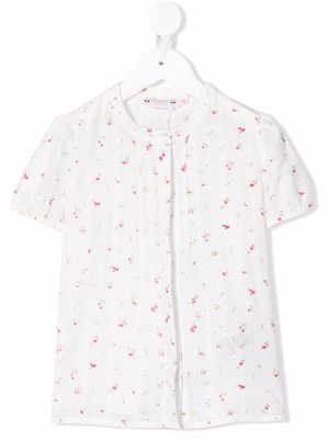 Bonpoint floral-print cotton shirt - White
