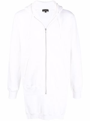 Comme Des Garçons Homme Plus asymmetric-hem hoodie - White