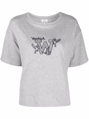Woolrich embroidered-logo T-shirt - Grey
